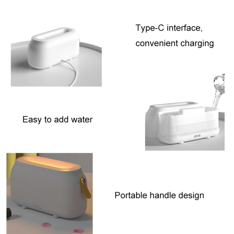 Simulation Flame Aromatherapy Humidifier Bedroom Ambient Light, White, Green, Gray, 3 Colors (RGB) – Durable Build, Easy to Use