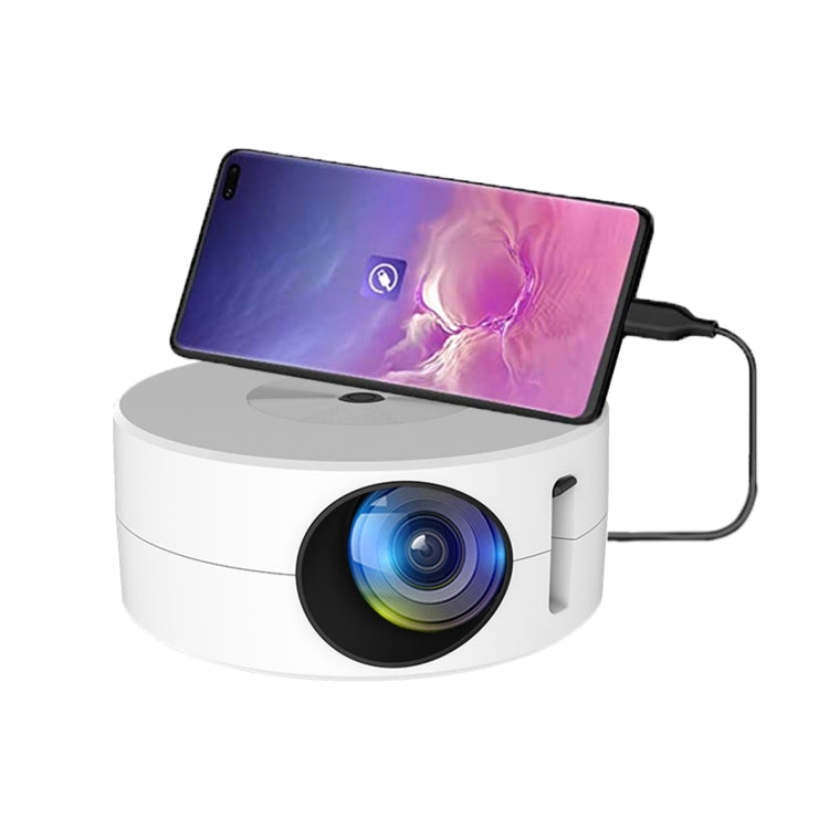 YT200 320 X 180P LED HD Mini Projector USB Powered Support Wired Connection Phone Screen, Black, White – TPU White