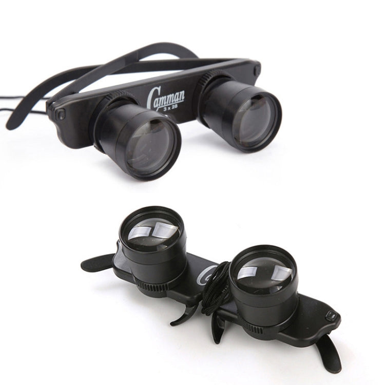 Camman 3 x 28 Adjustable Focus Glass Type Fishing Binoculars ,Spec:, Only Binoculars, With Zippered Glasses Case