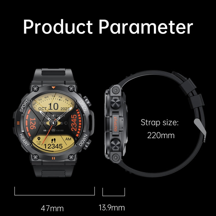 K56Pro Watch – 1.39" Screen, Blood Pressure Monitoring, Heart Rate Monitoring