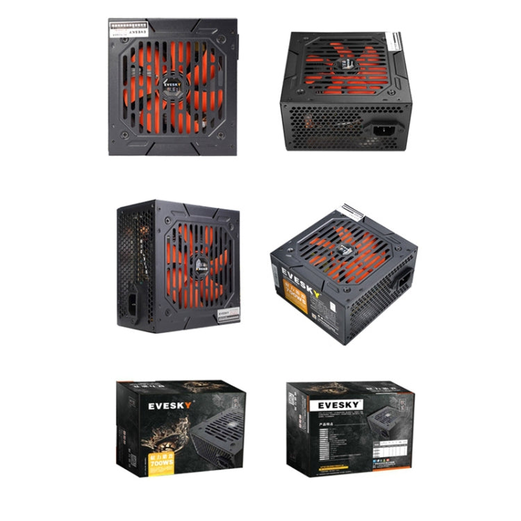 EVESKY 700WS ATX 12V Computer Power Supply With 12cm Fan, 700WS – Magnetic