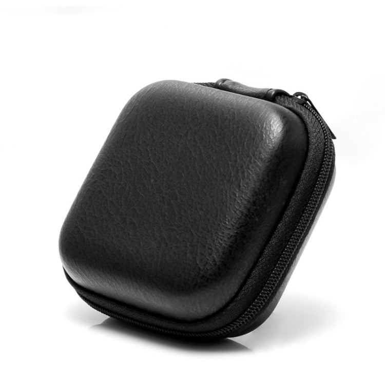 Retro Leather USB Data Cable Storage Bag Earphone Headset Case Pouch Box, Black, Brown, Gray Black