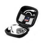 Retro Leather USB Data Cable Storage Bag Earphone Headset Case Pouch Box, Black, Brown, Gray