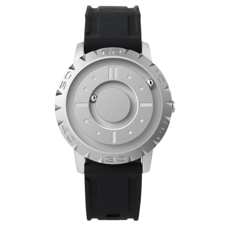 EUTOUR E030 Magnetic Ball Men Bezel-Free Design Watch Silver