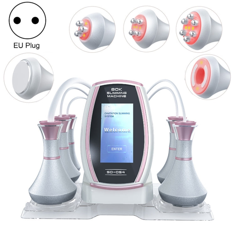 5 In 1 80K Ultrasonic Cavitation Vacuum Radio Frequency Lipo Slimming Machine, US Plug, EU Plug, UK Plug, AU Plug – Magnetic, TPU EU Plug Pink Edge