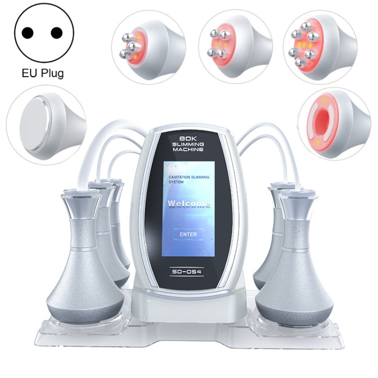 5 In 1 80K Ultrasonic Cavitation Vacuum Radio Frequency Lipo Slimming Machine, US Plug, EU Plug, UK Plug, AU Plug – Magnetic, TPU EU Plug Silver Edge