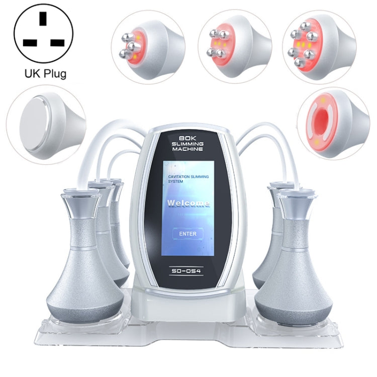 5 In 1 80K Ultrasonic Cavitation Vacuum Radio Frequency Lipo Slimming Machine, US Plug, EU Plug, UK Plug, AU Plug – Magnetic, TPU UK Plug Silver Edge