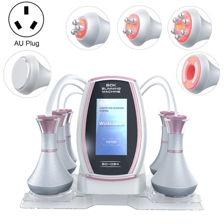 5 In 1 80K Ultrasonic Cavitation Vacuum Radio Frequency Lipo Slimming Machine, US Plug, EU Plug, UK Plug, AU Plug – Magnetic, TPU AU Plug Pink Edge