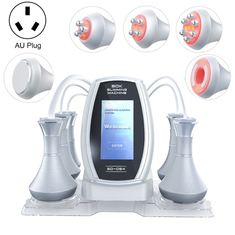 5 In 1 80K Ultrasonic Cavitation Vacuum Radio Frequency Lipo Slimming Machine, US Plug, EU Plug, UK Plug, AU Plug – Magnetic, TPU AU Plug Silver Edge