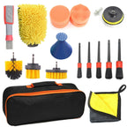 19 PCS / Set Car Beauty Cleaning Brush Details Brush Washing Glove Tool Set, 19 in 1 Red Ring, 19 in 1 Yellow Ring 19 in 1 Red Ring Red Ring