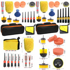 19 PCS / Set Car Beauty Cleaning Brush Details Brush Washing Glove Tool Set, 19 in 1 Red Ring, 19 in 1 Yellow Ring