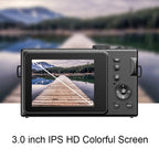 R1 48 Million HD Pixels 3.0 Inch IPS Screen Children Digital Camera, Spec:, Black, Pink, Black+Card Reader, Pink+Card Reader