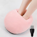 USB Heating Foot Warmer Comfortable Plush Foot Warmer Pink