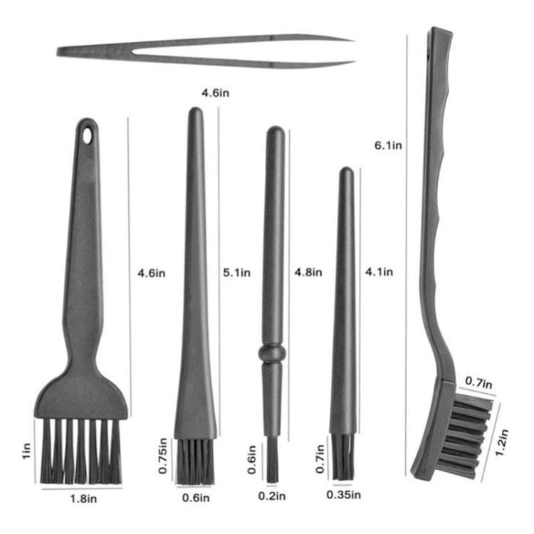 2 Sets Anti-static Brush Portable Handle Clean Keyboard Brush Kit, 5 In 1 – Durable Build, Easy to Use