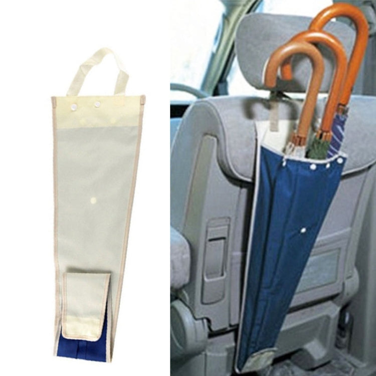 Car Umbrella Cover Foldable Storage Bag Hanging Seat Back Pocket, Blue White Blue White