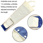 Car Umbrella Cover Foldable Storage Bag Hanging Seat Back Pocket, Blue White