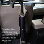 Car Umbrella Cover Foldable Storage Bag Hanging Seat Back Pocket, Blue White