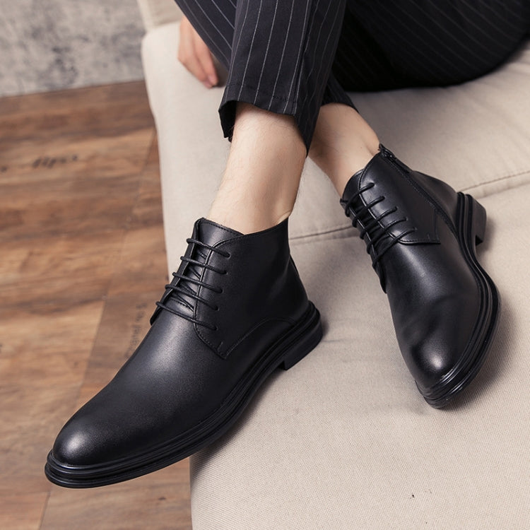 WJZ-G11 Men British Pointed Leather Shoes Business Casual Boots, 38, 39, 40, 41, 42, 43, 44, 45 – Leather