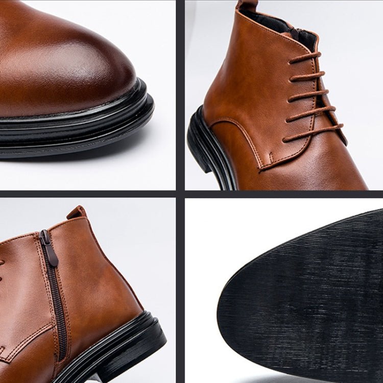 WJZ-G11 Men British Pointed Leather Shoes Business Casual Boots, 38, 39, 40, 41, 42, 43, 44, 45 – Leather