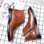 WJZ-G11 Men British Pointed Leather Shoes Business Casual Boots, 38, 39, 40, 41, 42, 43, 44, 45 – Leather