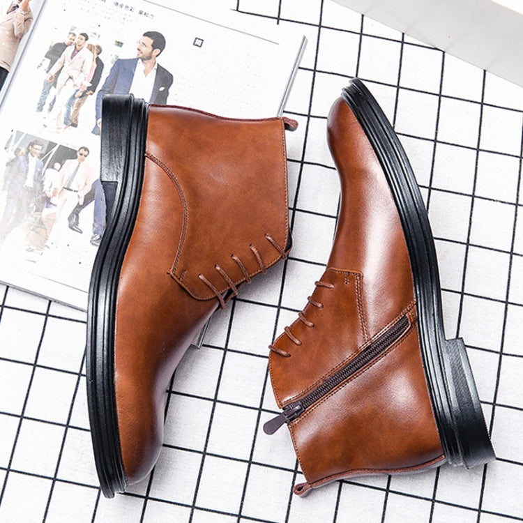 WJZ-G11 Men British Pointed Leather Shoes Business Casual Boots, 38, 39, 40, 41, 42, 43, 44, 45 – Leather