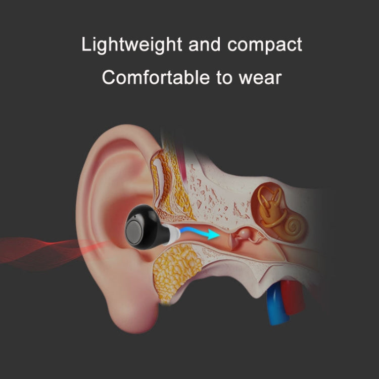 TWS In-Ear Sound Amplifier For Elderly Hearing Aid Headphones, White, Black