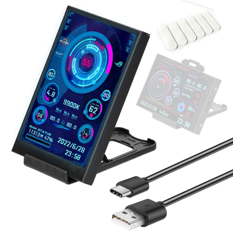 3.5 InchIPS View All Computer Monitor USB Chassis Vice Screen, Set 1 (Black), Set 1 (White), Set 2 (Black) – Durable Build, Easy to Use Set 1 (Black)