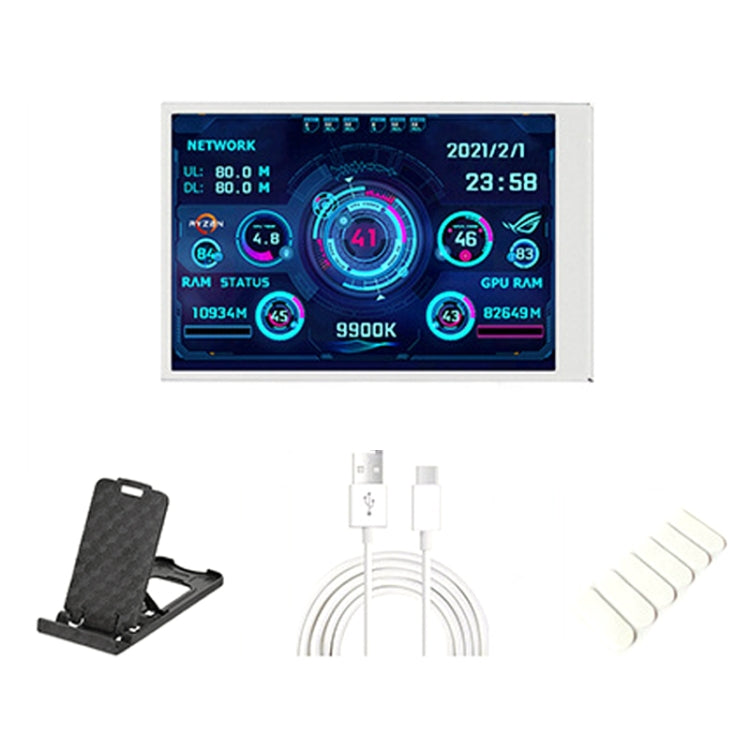 3.5 InchIPS View All Computer Monitor USB Chassis Vice Screen, Set 1 (Black), Set 1 (White), Set 2 (Black) – Durable Build, Easy to Use Set 1 (White)