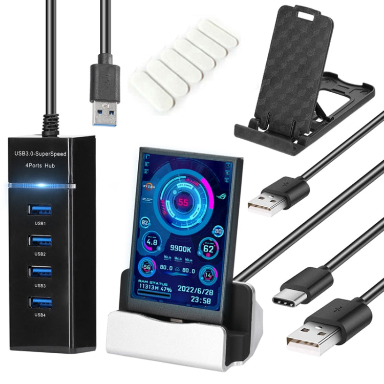 3.5 InchIPS View All Computer Monitor USB Chassis Vice Screen, Set 1 (Black), Set 1 (White), Set 2 (Black) – Durable Build, Easy to Use Set 2 (Black)