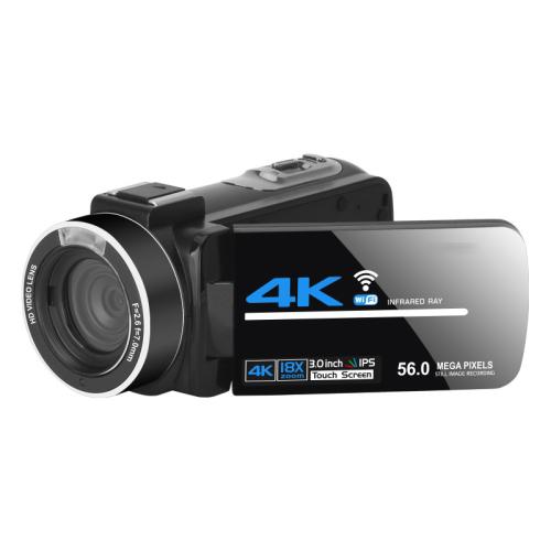 5600PX Zoomable 4K Digital Video Camera Black, Black, With Fill Light + Wide Angle Lens, With Hood + Microphone + Wide-angle Lens, With Stabilizers Kit Black