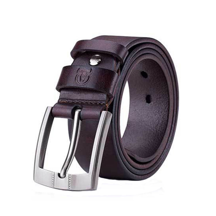 BULL CAPTAIN 01 Pin Buckle Thickened Cowhide Wear-Resistant Belt, Length:, 110cm (Smooth Brown), 115cm (Smooth Brown), 120cm (Smooth Brown), 125cm (Smooth Brown), 110cm (Burr Brown), 115cm (Burr Brown), 120cm (Burr Brown), 125cm (Burr Brown)... –... 110cm (Smooth Brown)