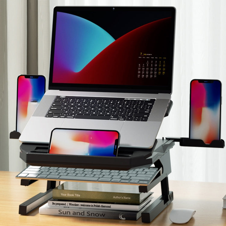 Double Layer Foldable Lift Laptop Stand Aluminum Computer Heightening Bracket – Aluminum Alloy