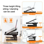 Double Layer Foldable Lift Laptop Stand Aluminum Computer Heightening Bracket – Aluminum Alloy