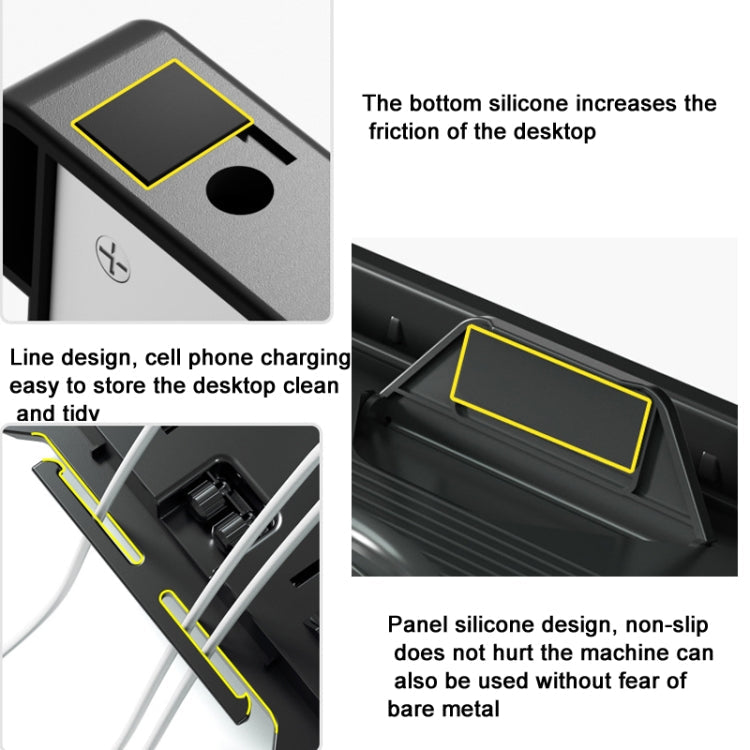 Double Layer Foldable Lift Laptop Stand Aluminum Computer Heightening Bracket – Aluminum Alloy