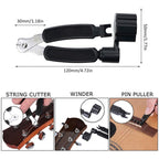 Folk Wood Bass Guitar Tuning Clip Tuner Instrument Set, 9 PCS / Set