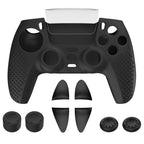 For PS5 Game Controller Joystick Cap Silicone Protective Cover Kit Dustproof Case, Black Polka Dots, White Smooth, Blue Smooth, Black Smooth Black Polka Dots
