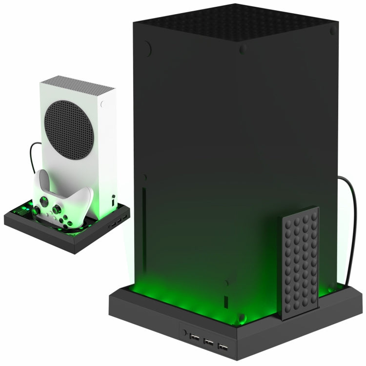 For XBOX Series X / S Charging Cooling Fan Base RGB Colorful Light Charger Bracket, RGB Colorful Light – Durable Build, Easy to Use RGB Colorful Light