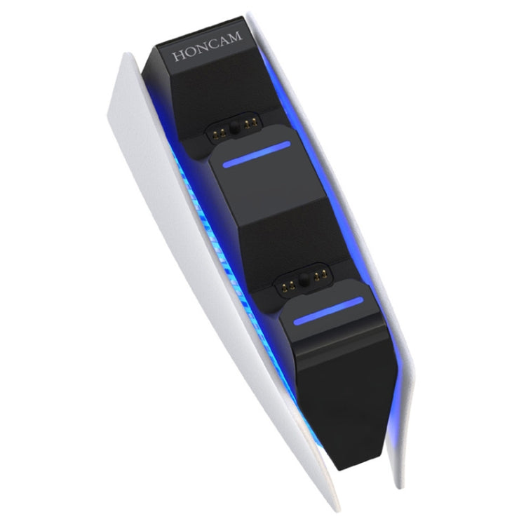HONCAM For PS5 Gamepad Charger Dual Dock Charger, White, Black, Rose Red, Blue White