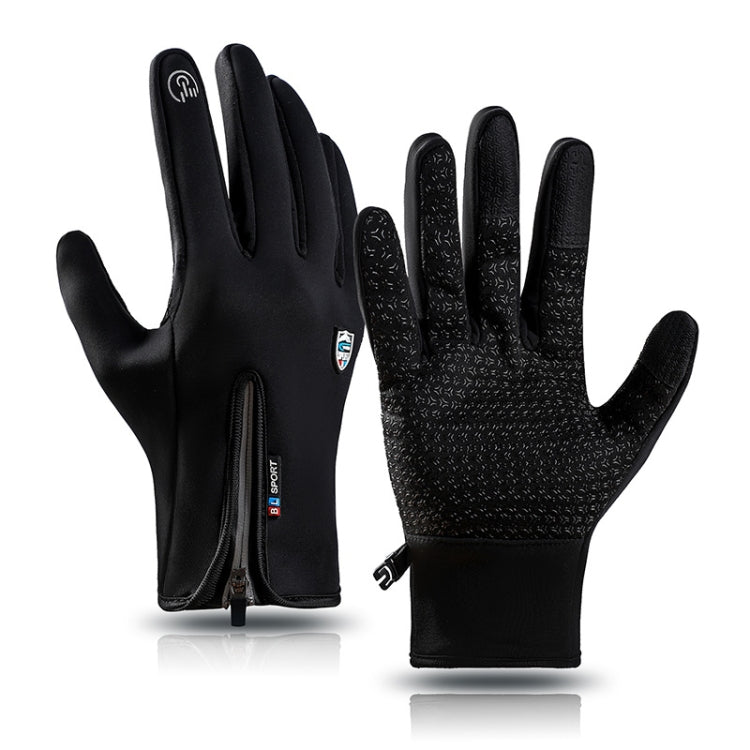 A045 Cycling Gloves Touch Screen Windproof Waterproof Sport Keep Warm Gloves, M, L, XL – Waterproof, Wear-resistant, Leather M Black