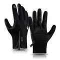 A045 Cycling Gloves Touch Screen Windproof Waterproof Sport Keep Warm Gloves, M, L, XL – Waterproof, Wear-resistant, Leather M Black