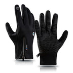 A045 Cycling Gloves Touch Screen Windproof Waterproof Sport Keep Warm Gloves, M, L, XL – Waterproof, Wear-resistant, Leather M Black