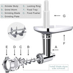 For Kitchenaid Porking Enemy Accessories Dough Maker Grinder Meat Universal Set, Grinder Meat Set (Silver Gray)