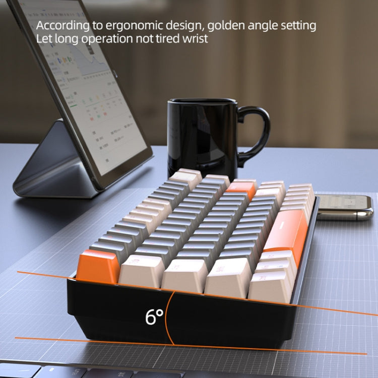ZIYOU LANG K68 68 Keys Bluetooth Wireless Dual Model Mechanical Keyboard, Style:, Red Shaft Version (Shimmering), Green Shaft Version (Gray), Red Shaft Version (Gray) – Wear-resistant, Bluetooth