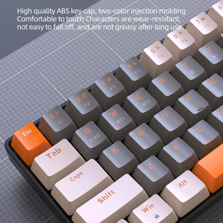 ZIYOU LANG K68 68 Keys Bluetooth Wireless Dual Model Mechanical Keyboard, Style:, Red Shaft Version (Shimmering), Green Shaft Version (Gray), Red Shaft Version (Gray) – Wear-resistant, Bluetooth