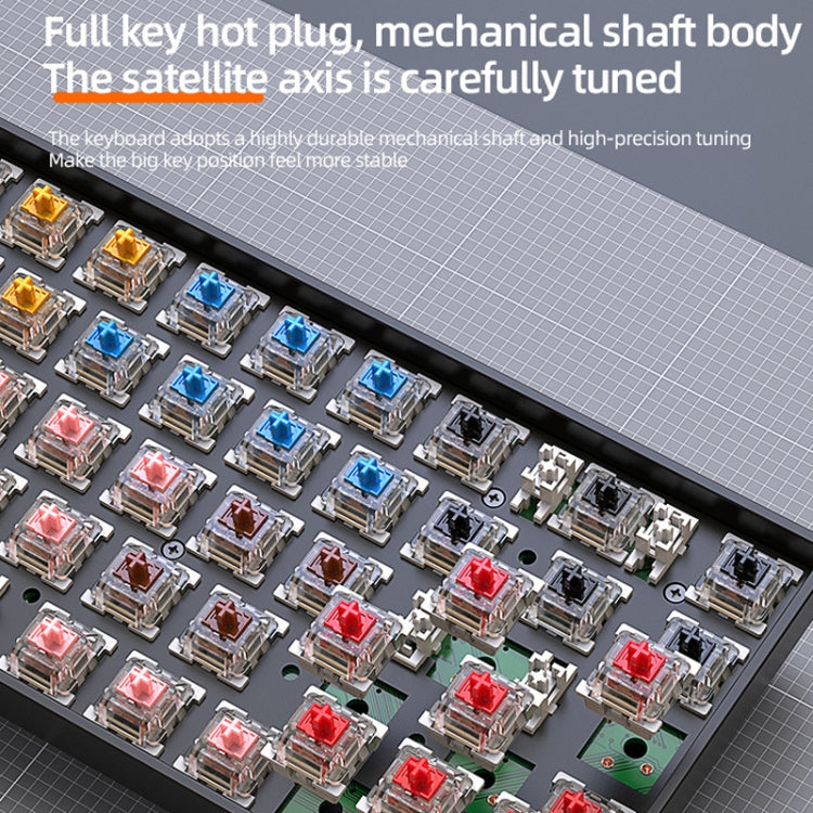 ZIYOU LANG K68 68 Keys Bluetooth Wireless Dual Model Mechanical Keyboard, Style:, Red Shaft Version (Shimmering), Green Shaft Version (Gray), Red Shaft Version (Gray) – Wear-resistant, Bluetooth