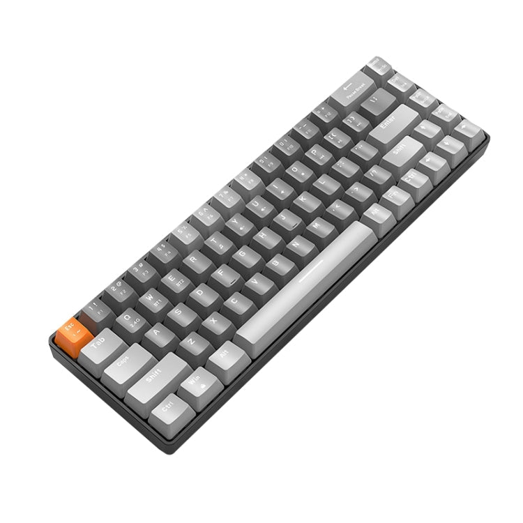 ZIYOU LANG K68 68 Keys Bluetooth Wireless Dual Model Mechanical Keyboard, Style:, Red Shaft Version (Shimmering), Green Shaft Version (Gray), Red Shaft Version (Gray) – Wear-resistant, Bluetooth Green Shaft Version (Gray)