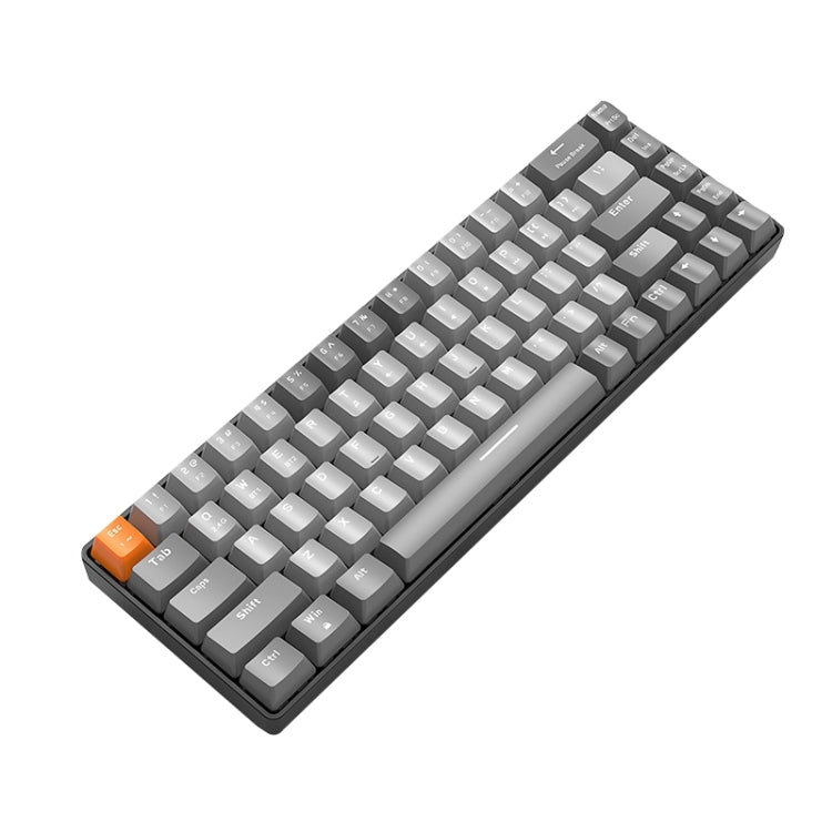ZIYOU LANG K68 68 Keys Bluetooth Wireless Dual Model Mechanical Keyboard, Style:, Red Shaft Version (Shimmering), Green Shaft Version (Gray), Red Shaft Version (Gray) – Wear-resistant, Bluetooth Red Shaft Version (Gray)