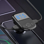 LDNIO C706Q QC3.0+AUTO-ID Car Bluetooth FM Music Digital Display Car Charger, with Micro USB Cable, with 8 Pin Cable, with Type-C/USB-C Cable