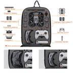 For DJI AVATA Storage Bag Hard Shell Waterproof Shoulder Bag Backpack, Style 1 Brushed Gray Black Inner, Style 1 Metal Gray Black Inner