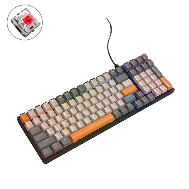 ZIYOU LANG K3 100 Keys Game Glowing Wired Mechanical Keyboard, Cable Length: 1.5m, Style:, K3 Water Green Version Red Axis, K3 Bee Version Red Axis, K3 Micro Light Hot Plug Version Red Axis, K3 Water Green Hot Plug Version Green Axis... – Durable... K3 Micro Light Version Red Axis